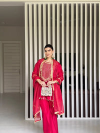 Ruby Red Short Kurta Set