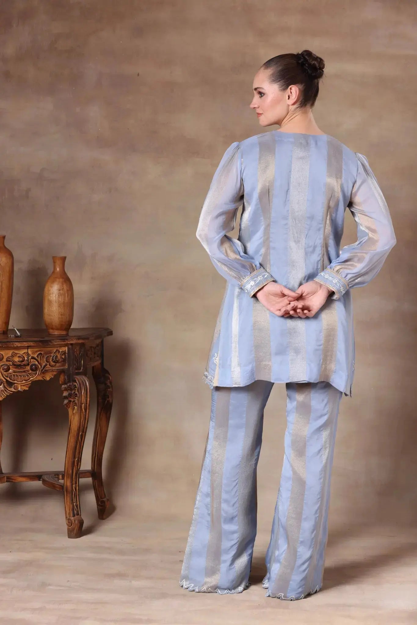 The Powder Blue Metallic Panel Set Arzoo Essentials