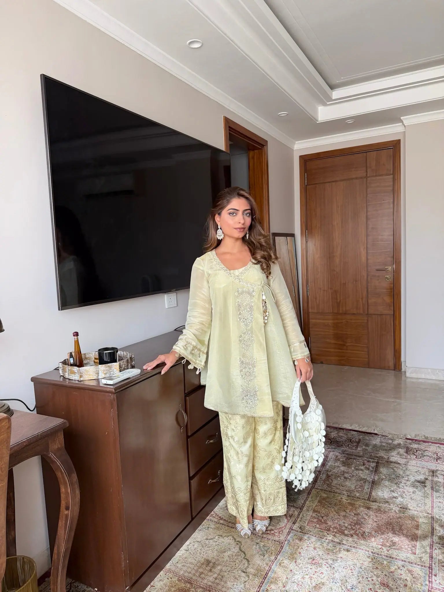 Noor Pistachio Embroidered Co-ord Set