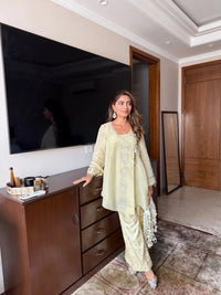 Noor Pistachio Embroidered Co-ord Set