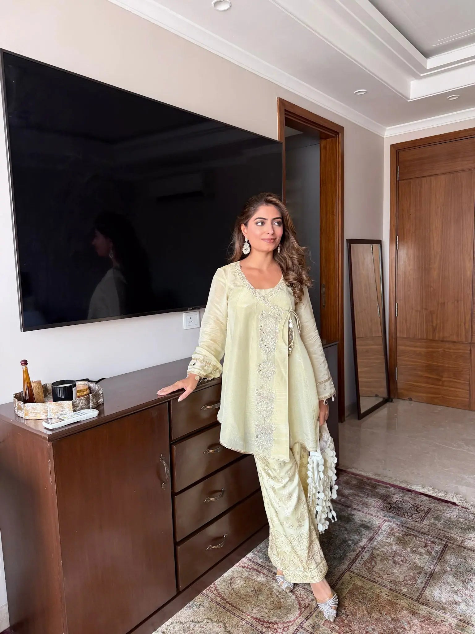 Noor Pistachio Embroidered Co-ord Set