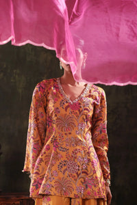 The Mustard Floral Sharara Set Arzoo Essentials