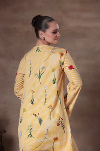 The Yellow Striped Floral High-Low Set