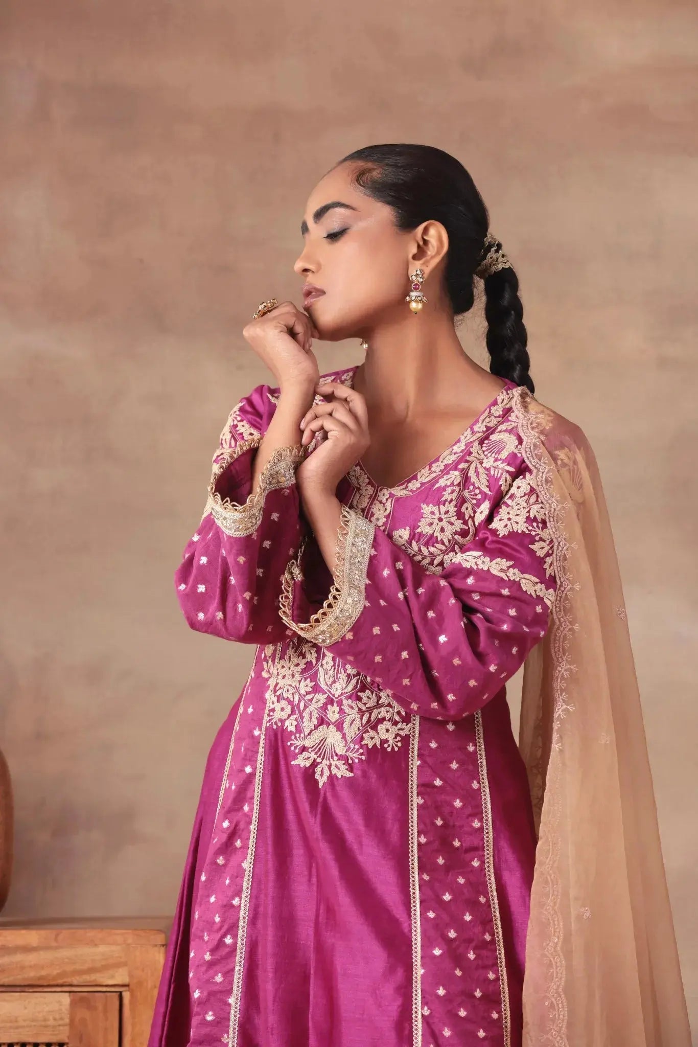 Magenta Zardosi Heritage Suit Arzoo Essentials