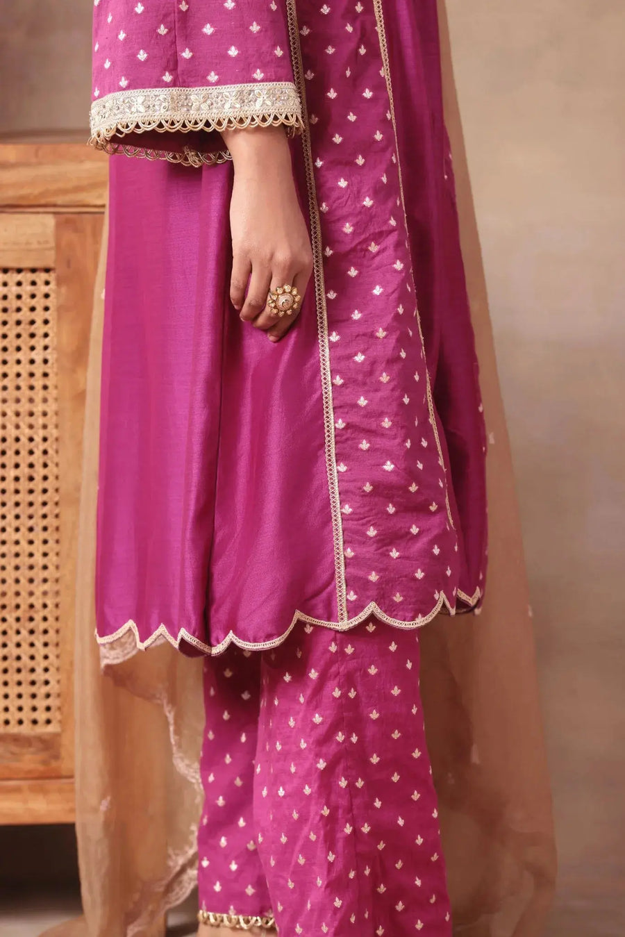 Magenta Zardosi Heritage Suit - Image 3