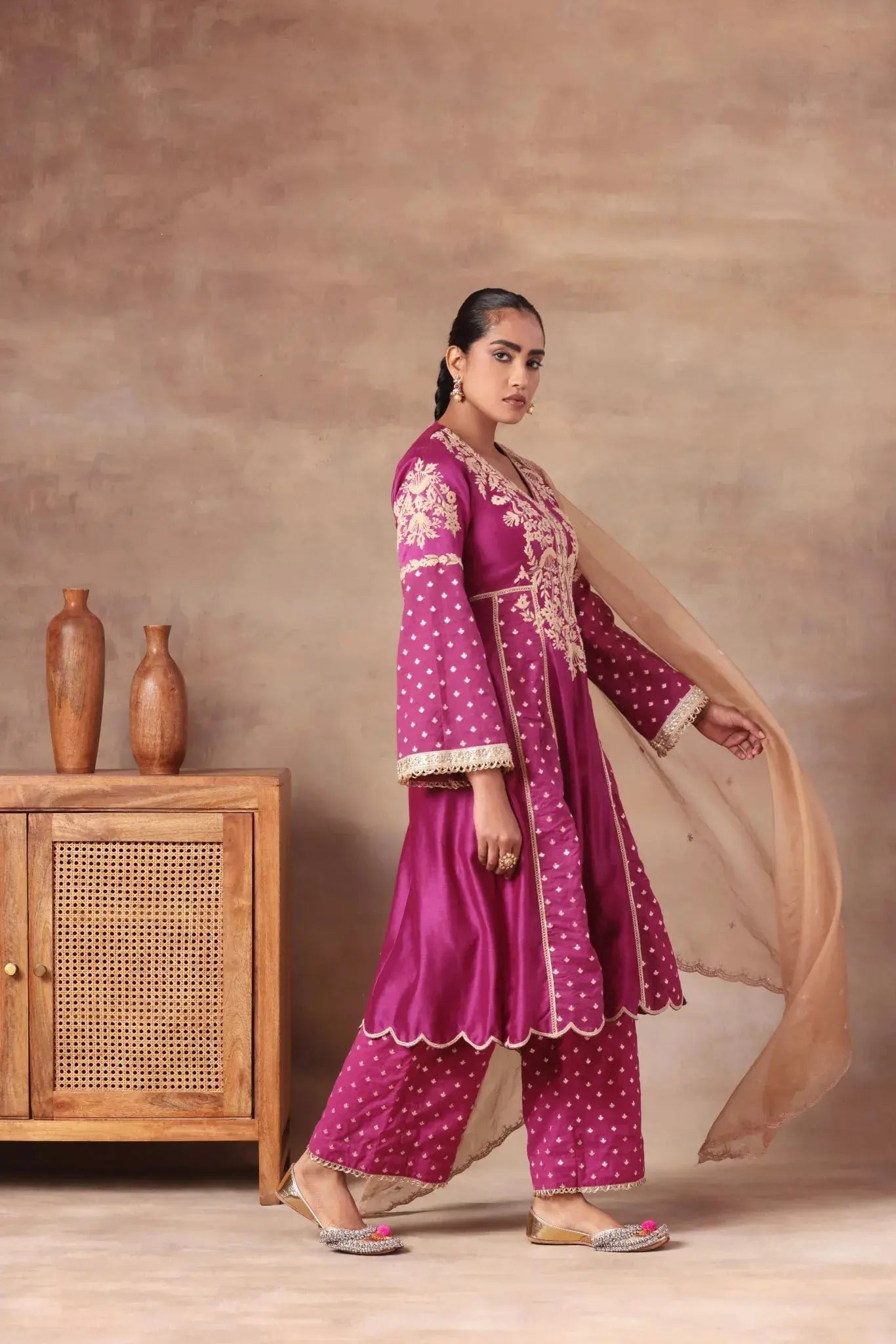 Magenta Zardosi Heritage Suit Arzoo Essentials