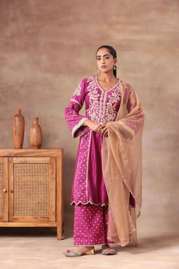 Magenta Zardosi Heritage Suit Arzoo Essentials