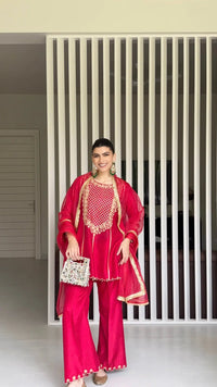 Ruby Red Short Kurta Set