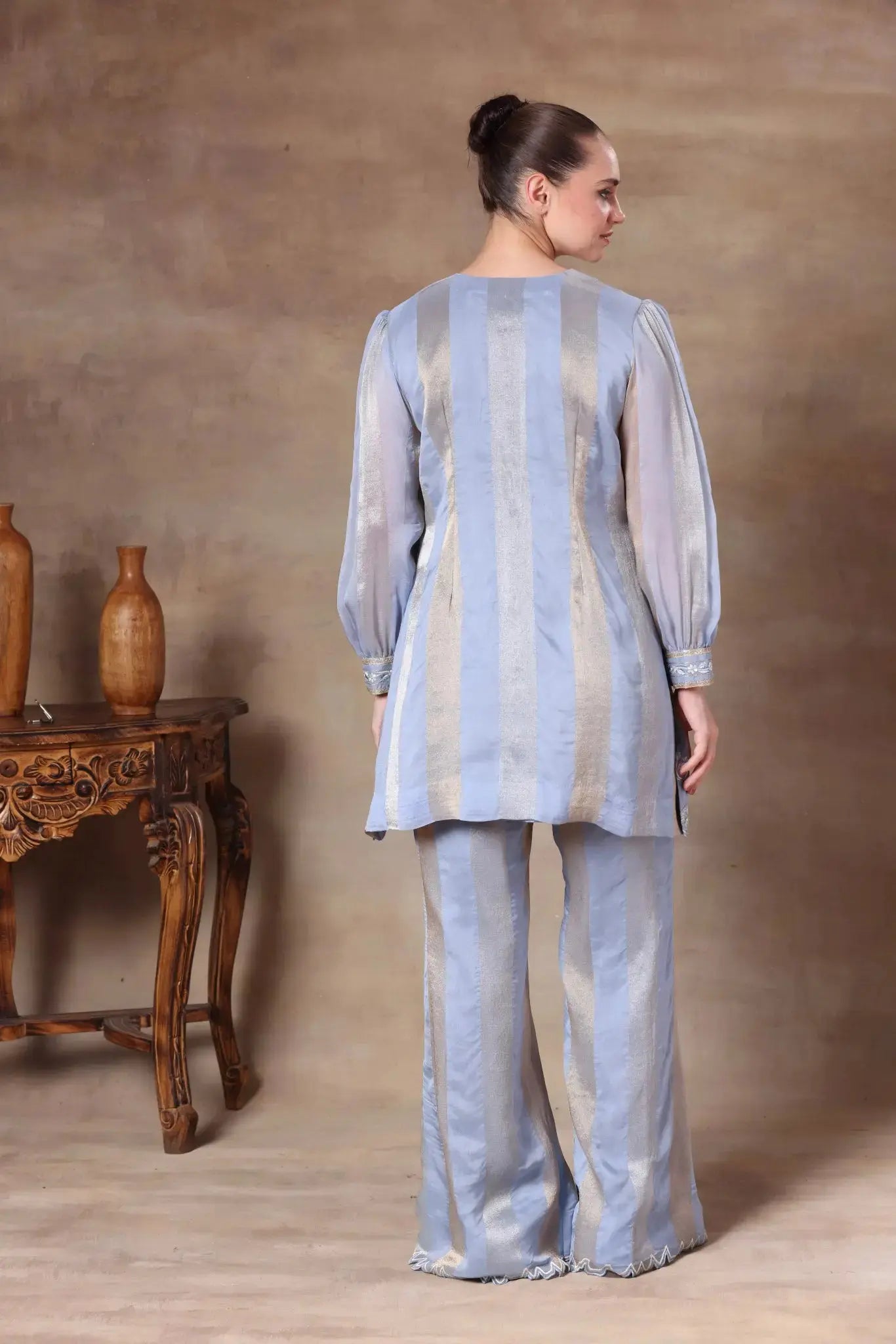 The Powder Blue Metallic Panel Set Arzoo Essentials