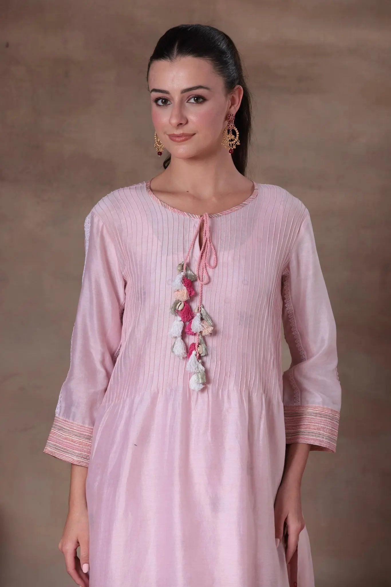 The Blush Pink Tassel A-Line Set