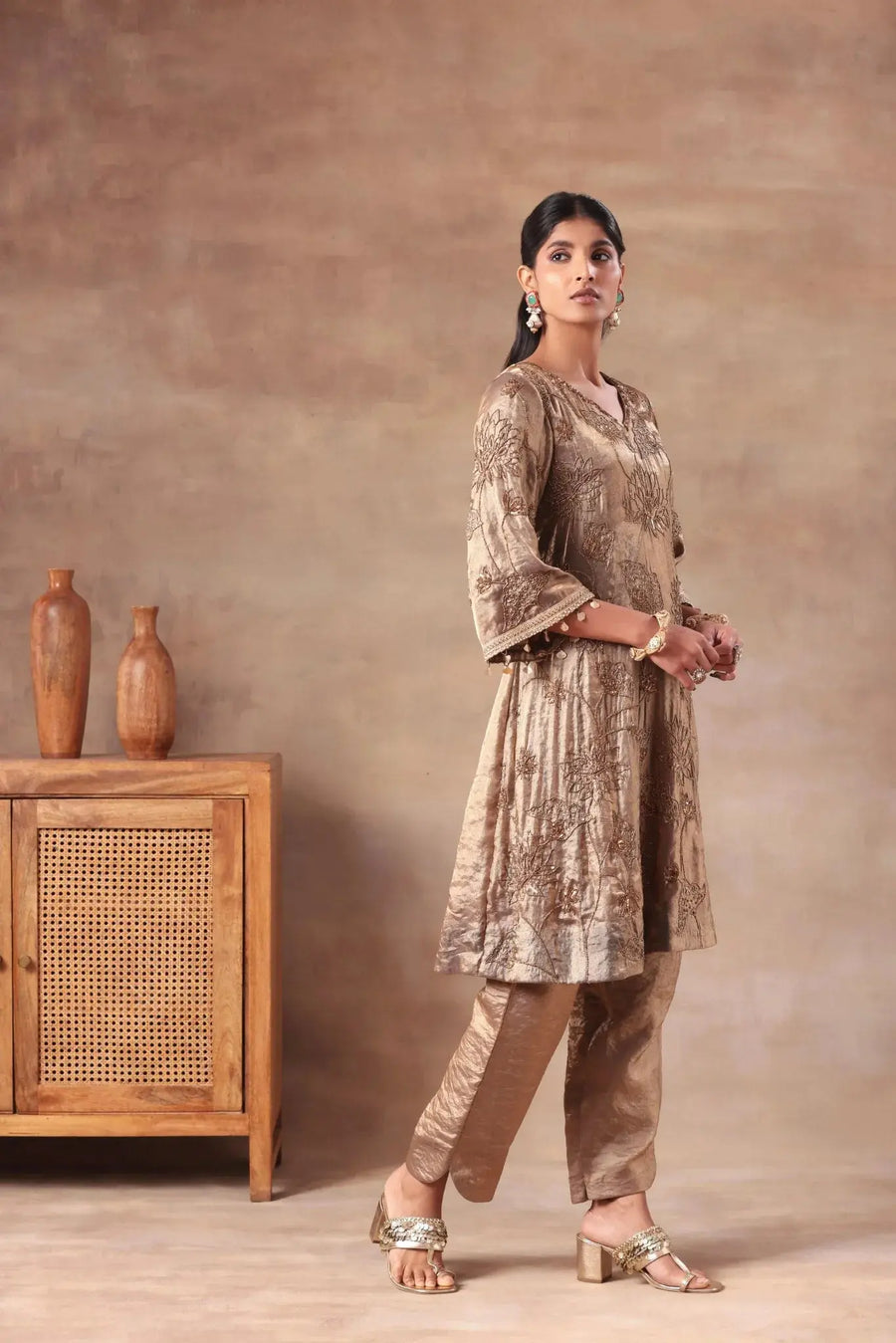 Antique Bronze Embroidered Set - Image 8