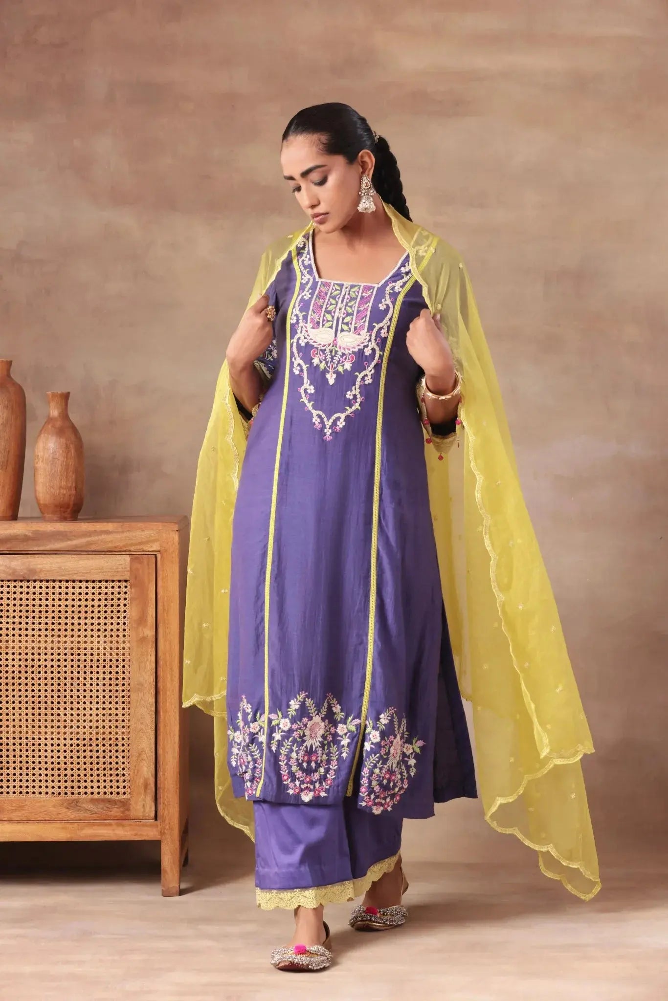 The Violet Lime Contrast Set Arzoo Essentials