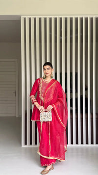 Ruby Red Short Kurta Set