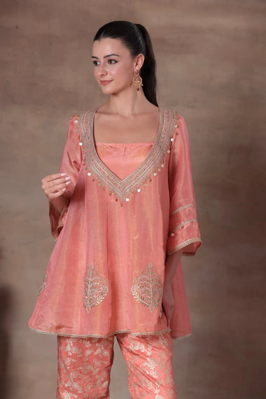 The Coral Tissue Peplum Co-ord - Image 6