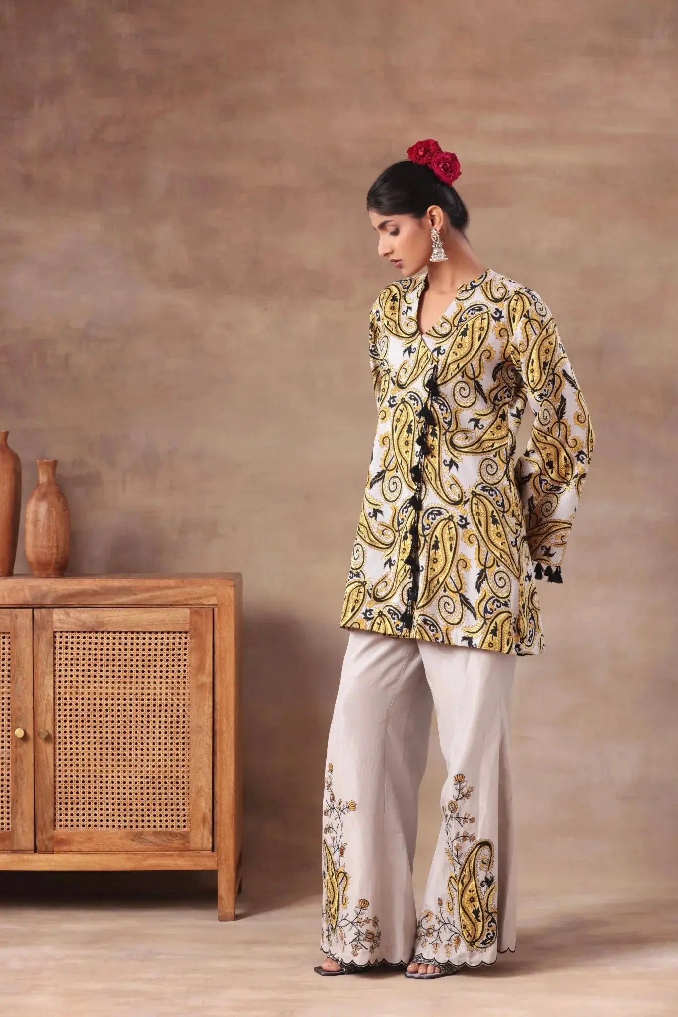 The Mustard Paisley Boho Set Arzoo Essentials