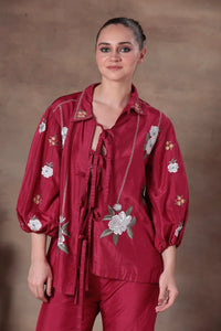 The Fuchsia Floral Tie-Front Co-ord