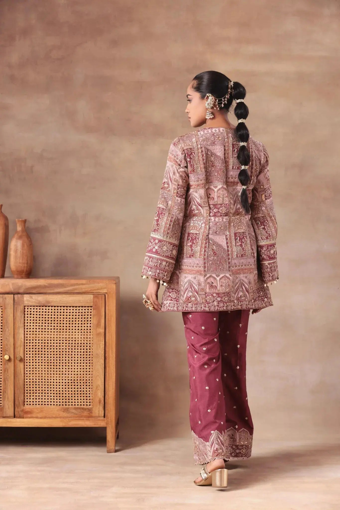 The Dusty Rose Angrakha Heritage Set Arzoo Essentials
