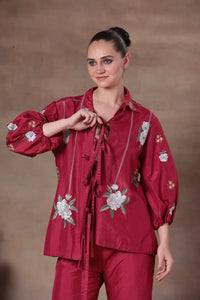 The Fuchsia Floral Tie-Front Co-ord