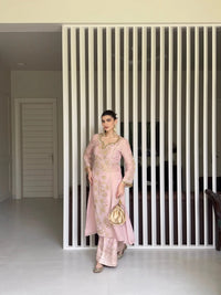 Pastel Pink Long Kurta Set