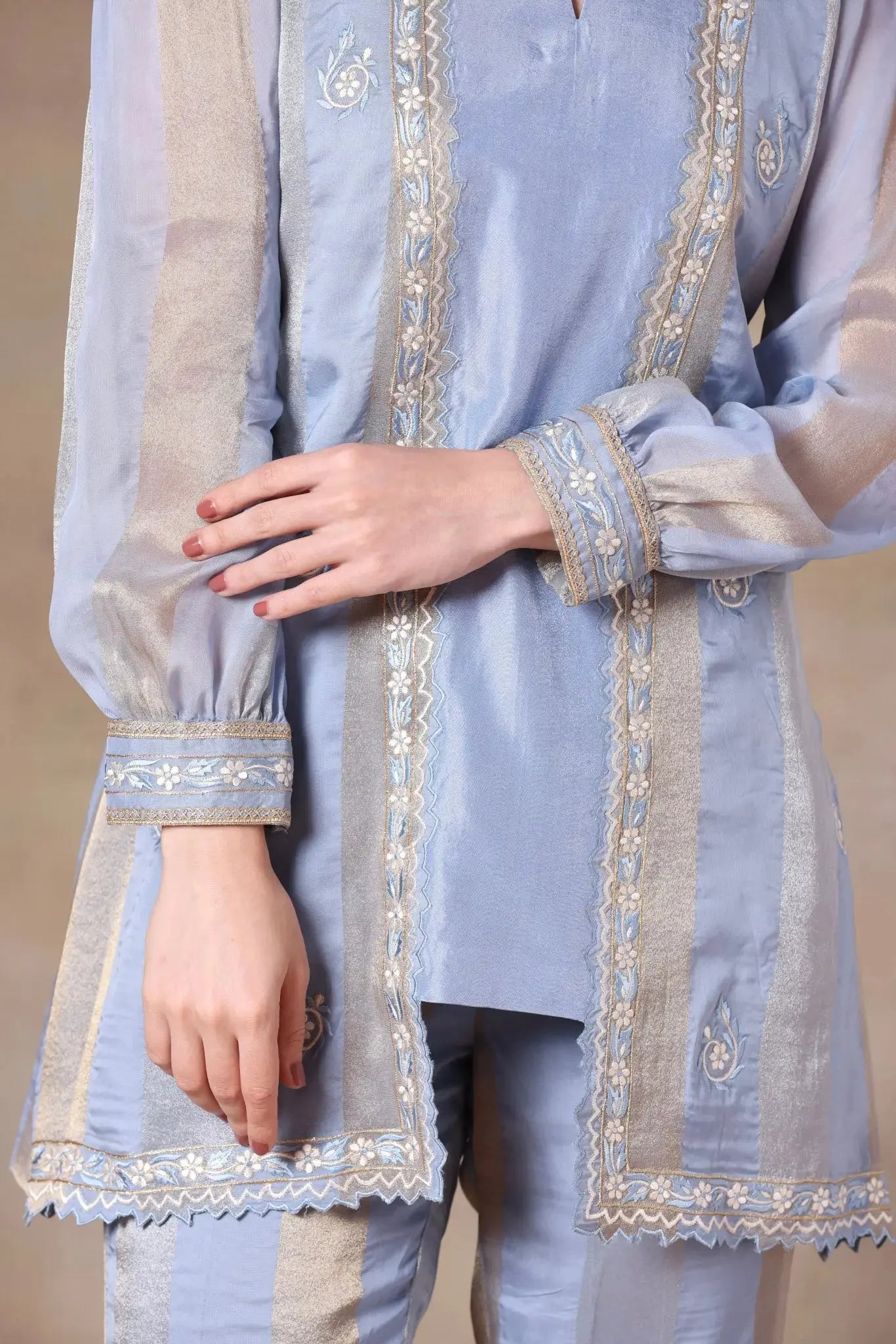 The Powder Blue Metallic Panel Set Arzoo Essentials