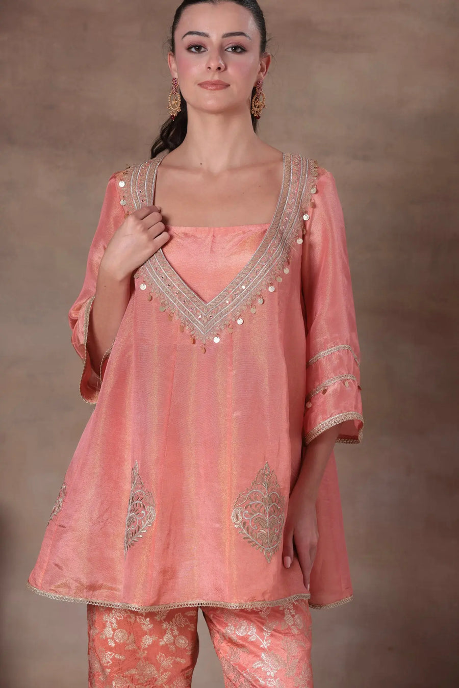 The Coral Tissue Peplum Co-ord - Image 5