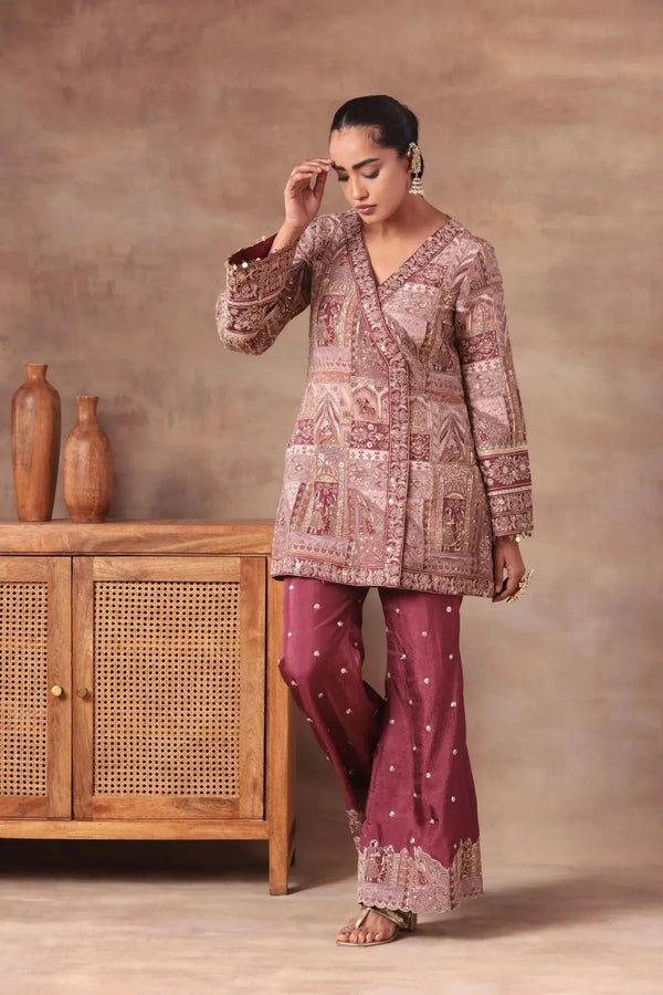 The Dusty Rose Angrakha Heritage Set Arzoo Essentials