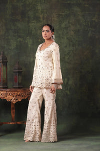 The Ivory Mirror Peplum Set Arzoo Essentials