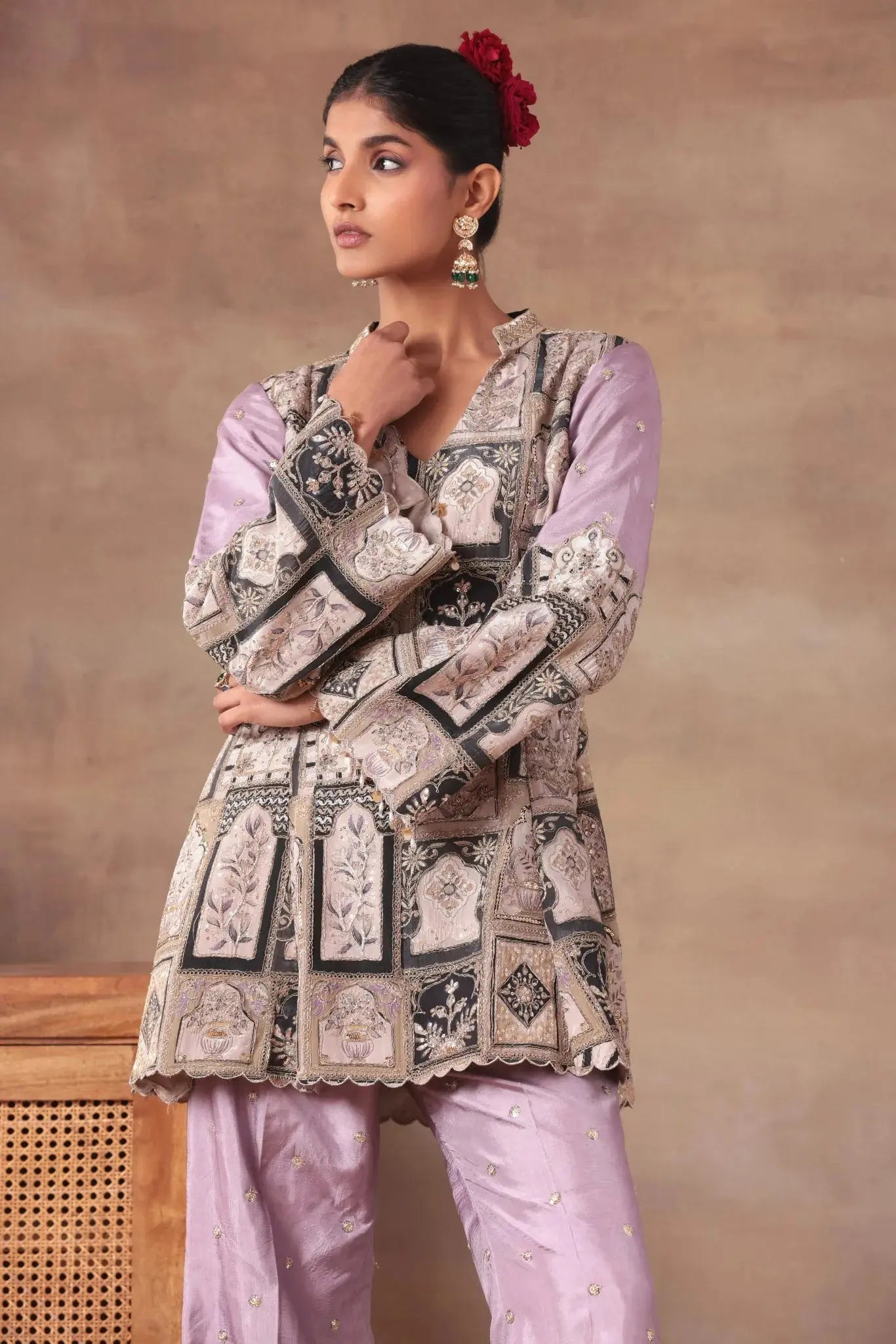 Lavender Heritage Peplum Co-ord Arzoo Essentials