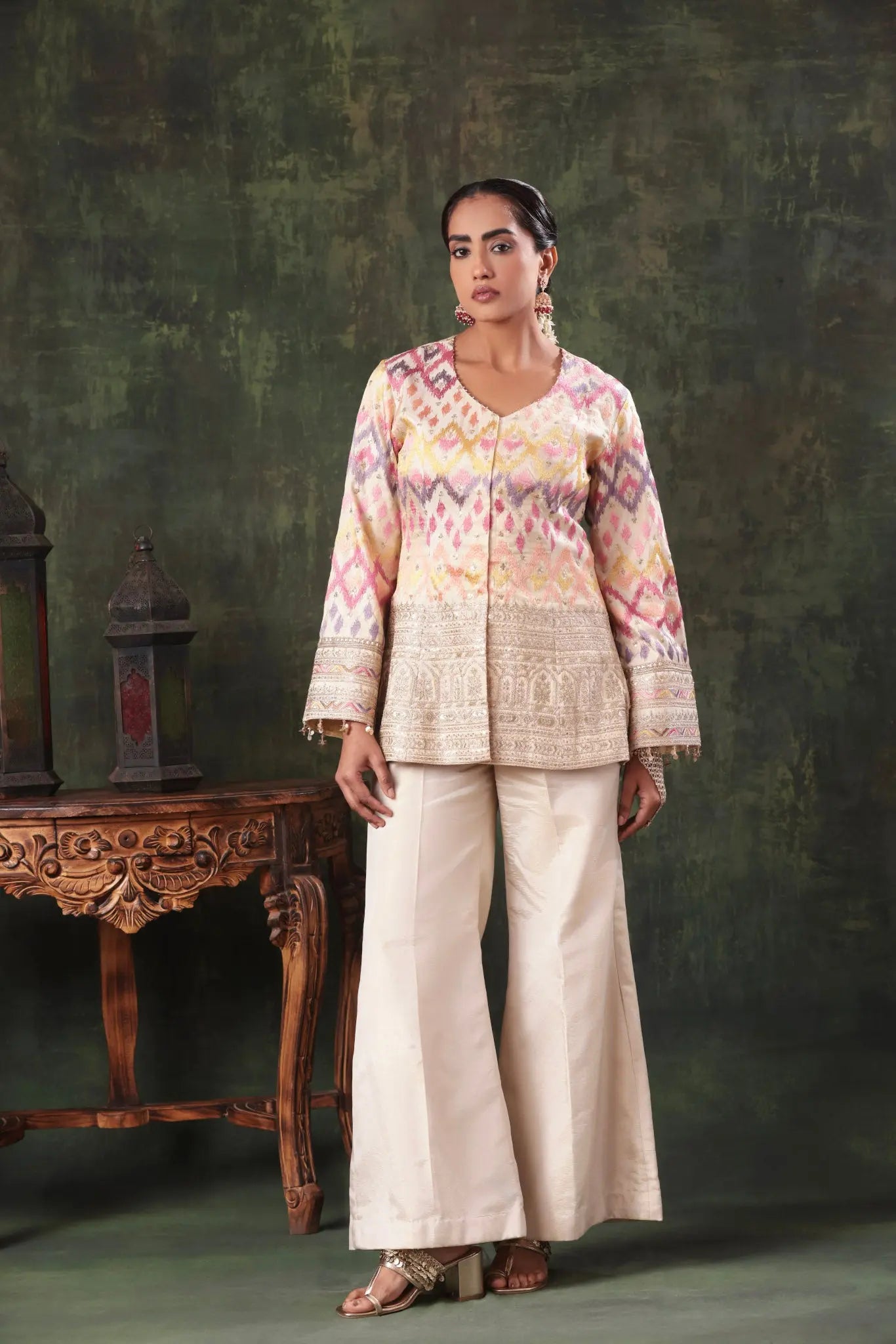 The Pastel Chevron Ikat Co-ord Arzoo Essentials