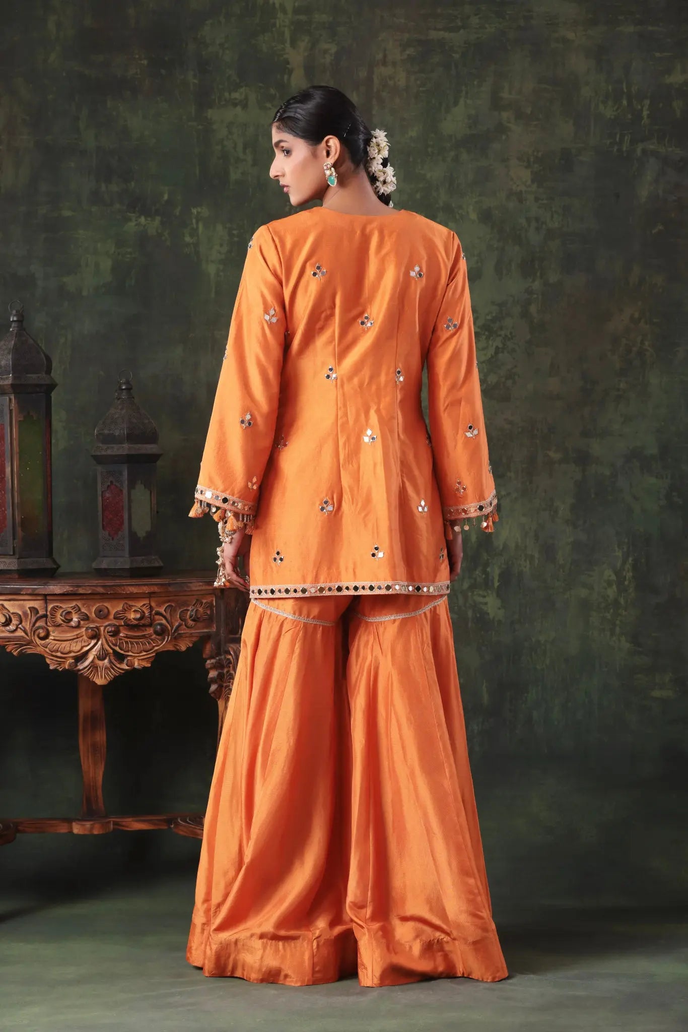 The Tangerine Mirror Sharara Set Arzoo Essentials