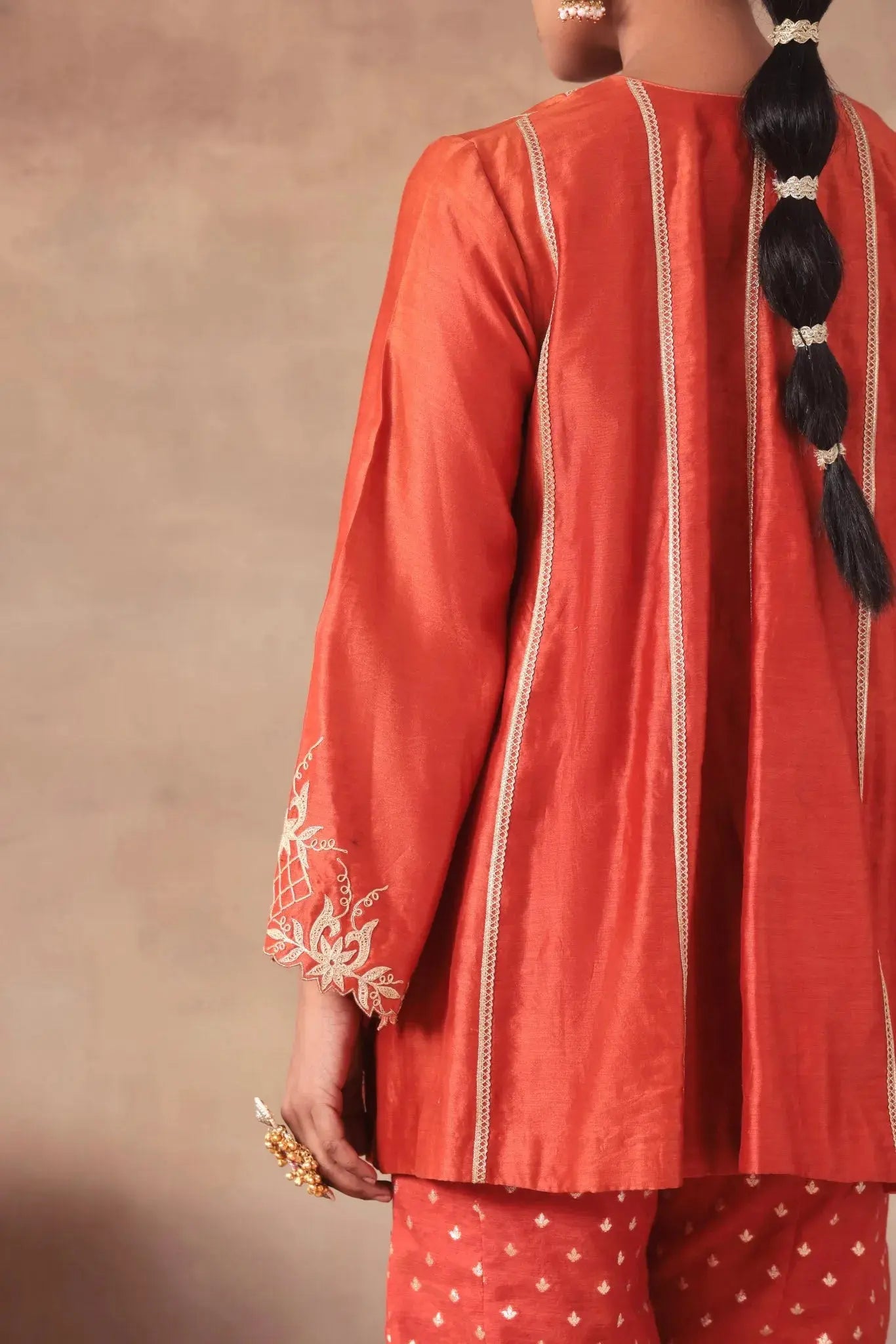 The 'Saffron' Embroidered Lounge Set Arzoo Essentials