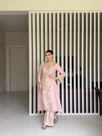 Pastel Pink Long Kurta Set