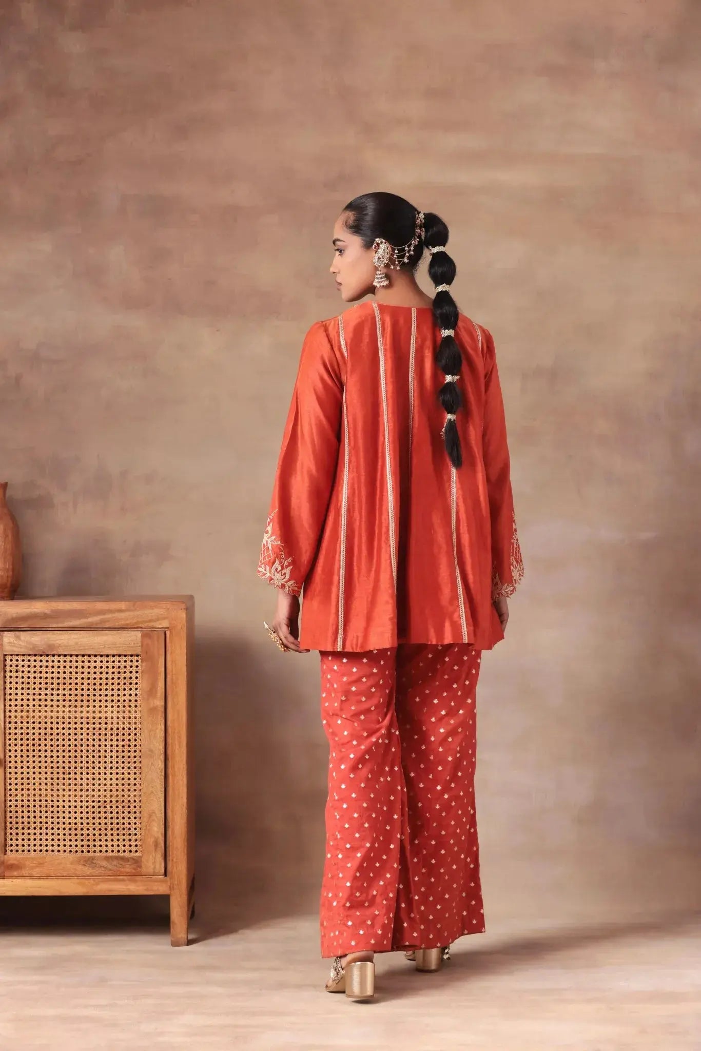 The 'Saffron' Embroidered Lounge Set Arzoo Essentials