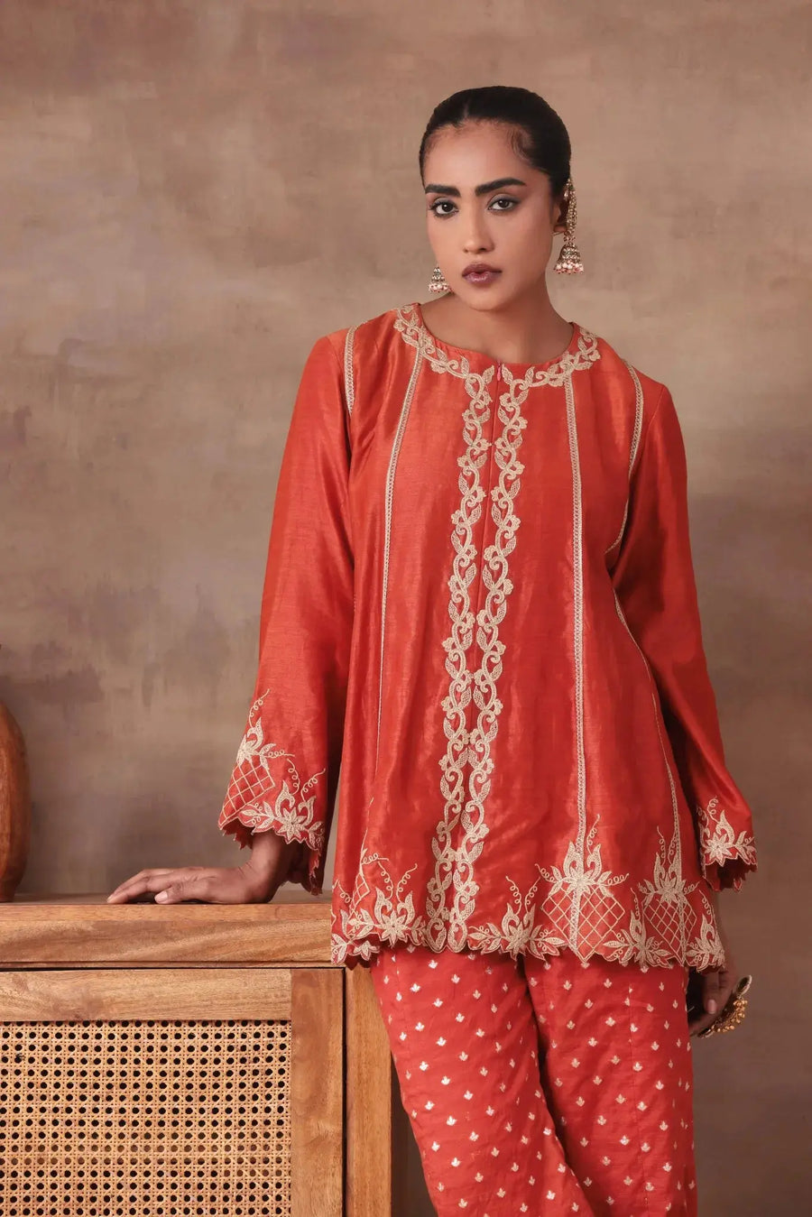 The 'Saffron' Embroidered Lounge Set - Image 4