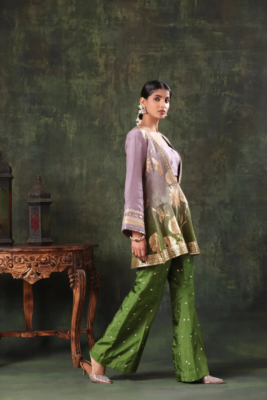 The Lavender-Olive Ombre Silk Set - Image 1