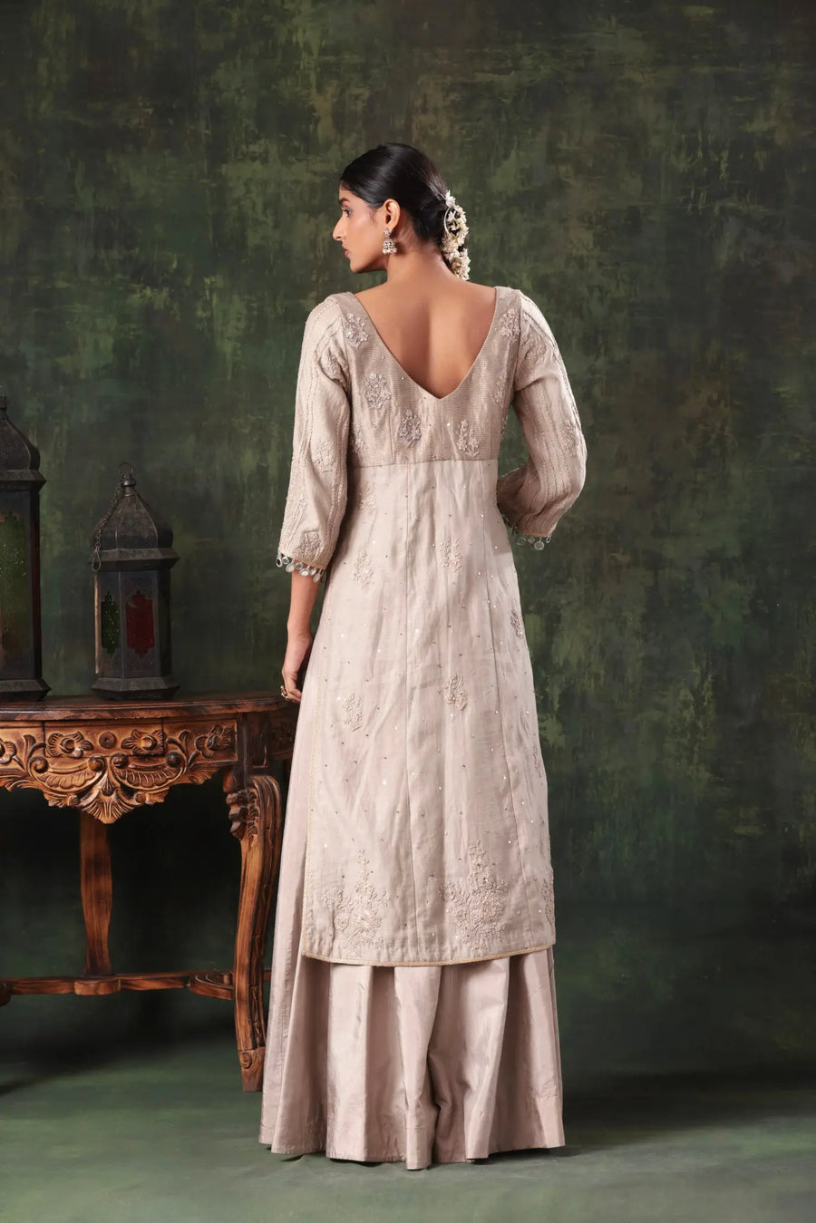 The Taupe Coin Tassel Sharara Set - Image 5