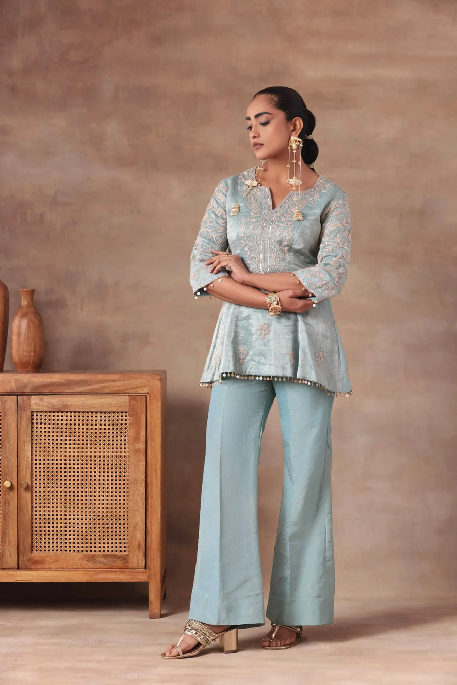 The Ice Blue Coin Tassel Co-ord - Image 2
