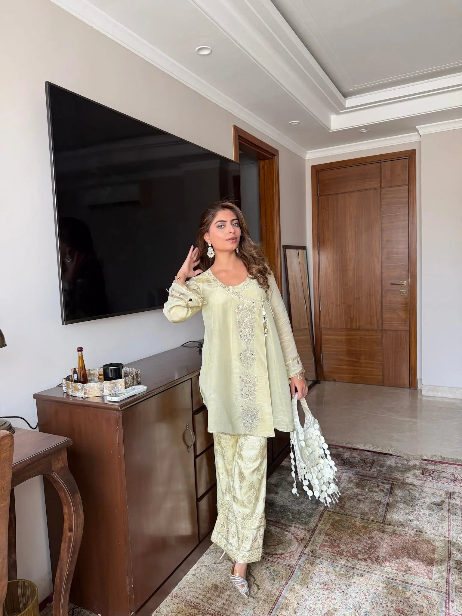 Noor Pistachio Embroidered Co-ord Set