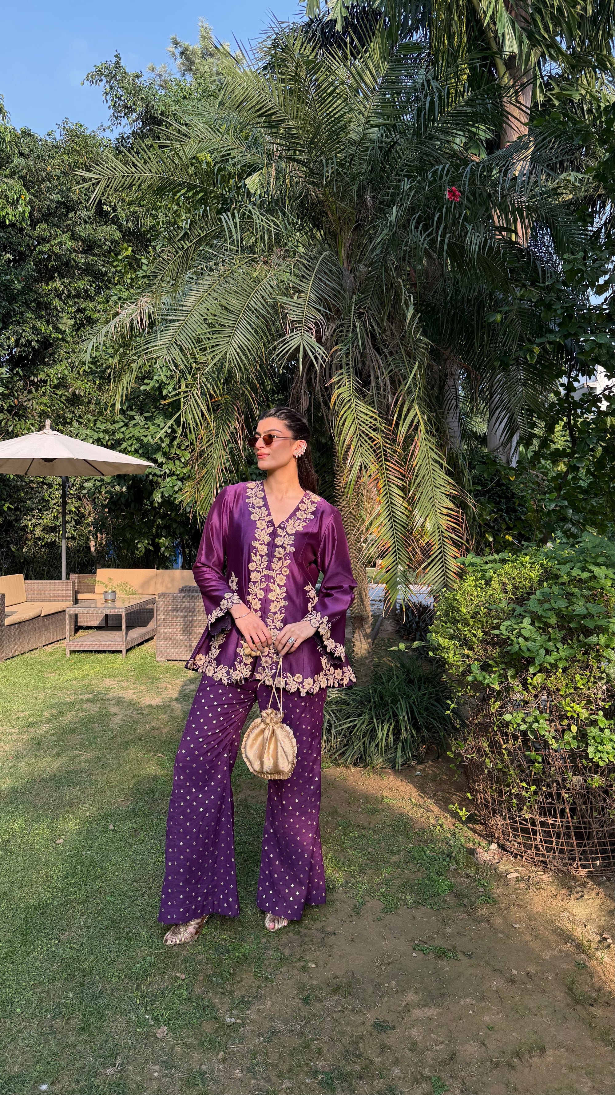 The Royal Plum Scalloped Co-ord