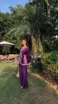 The Royal Plum Scalloped Co-ord