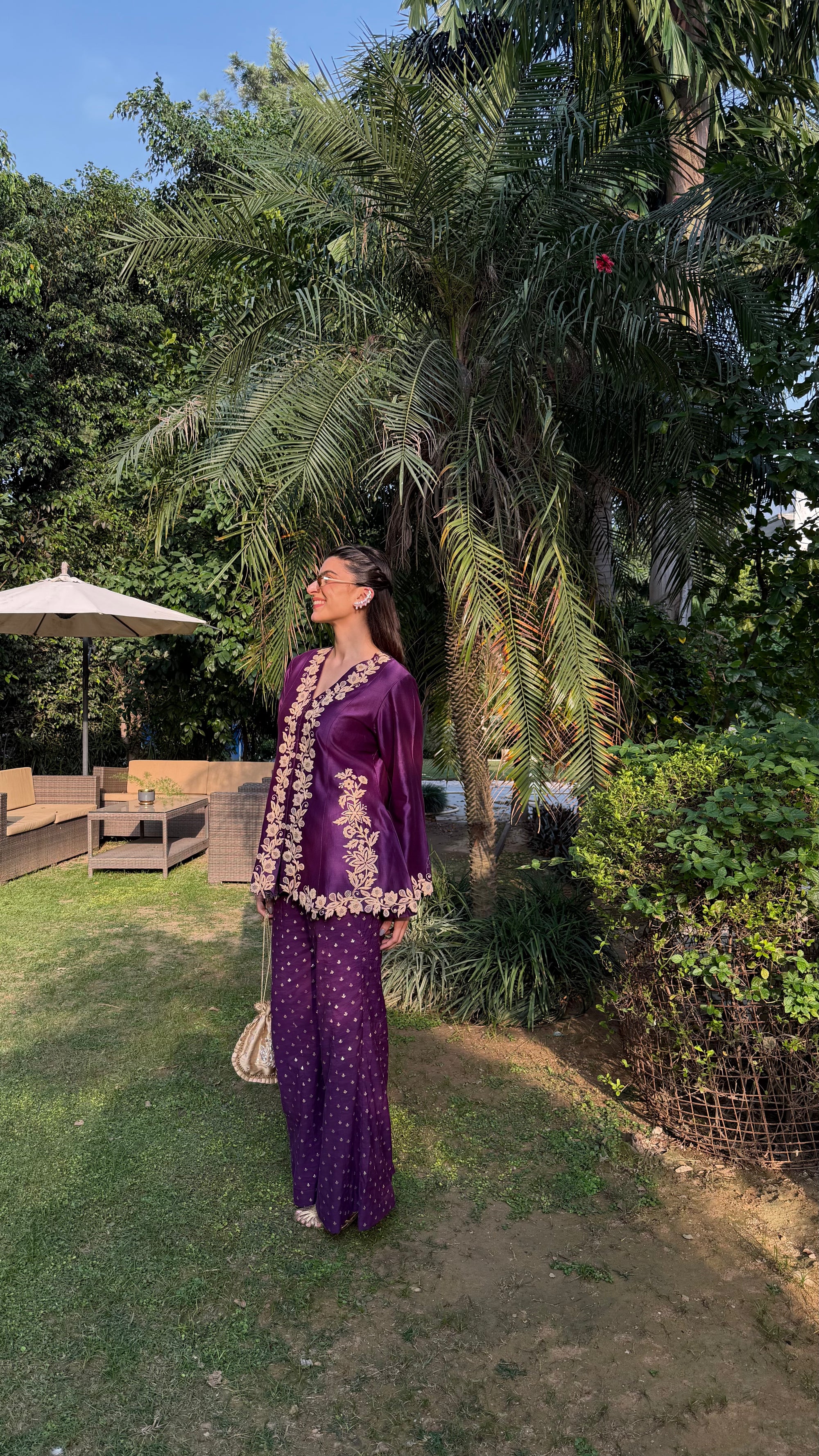 The Royal Plum Scalloped Co-ord