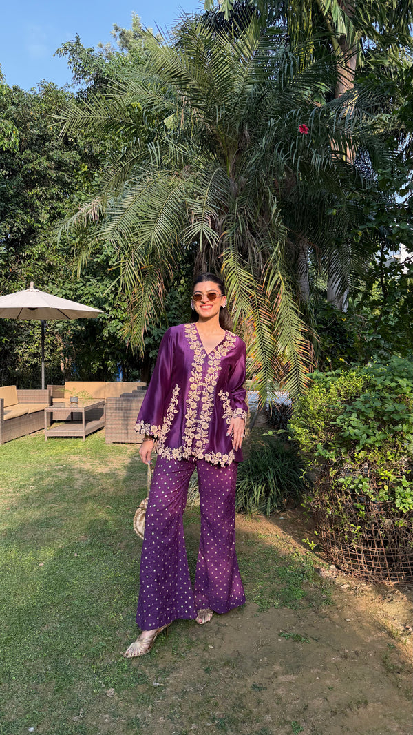 The Royal Plum Scalloped Co-ord
