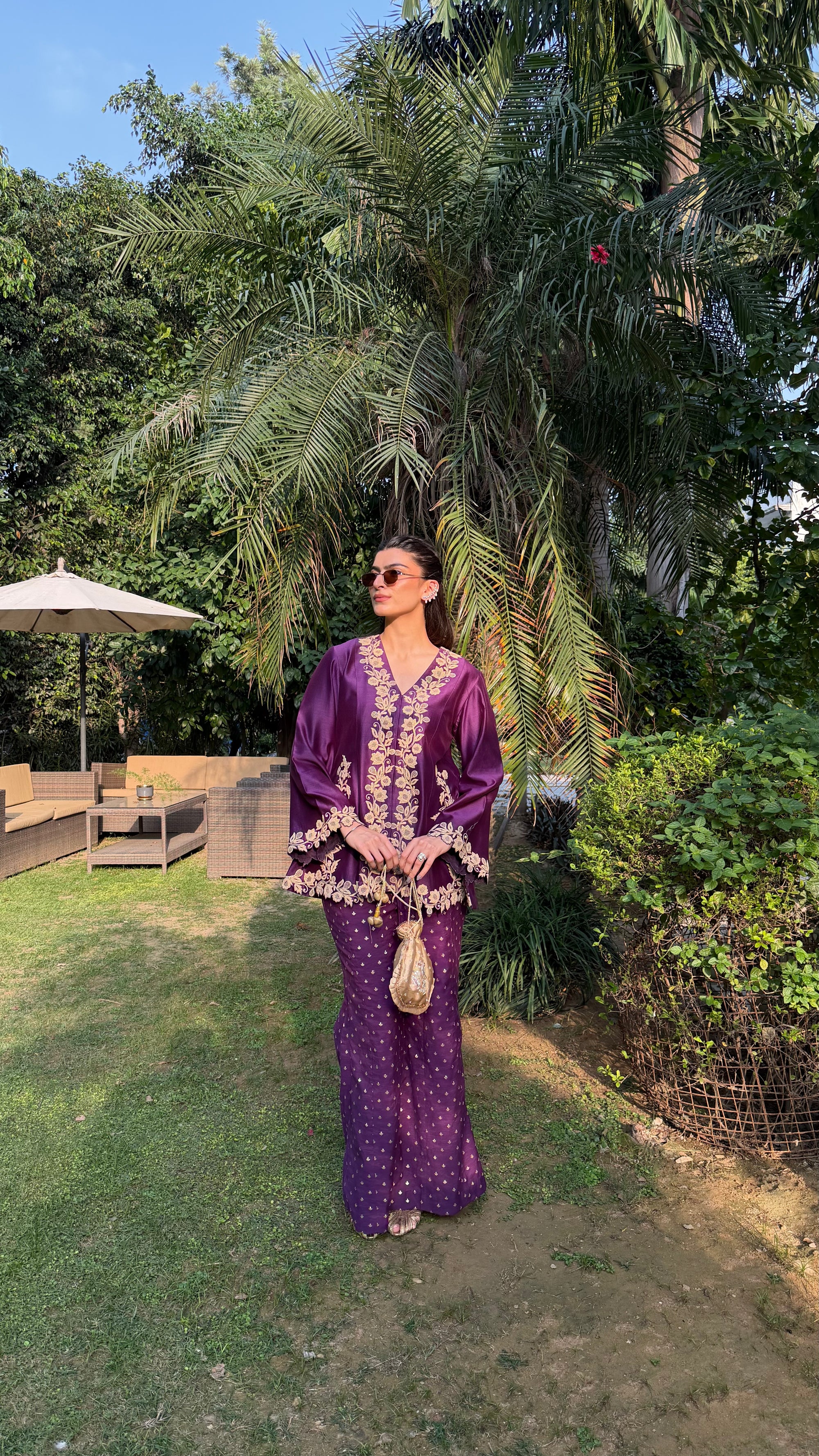The Royal Plum Scalloped Co-ord