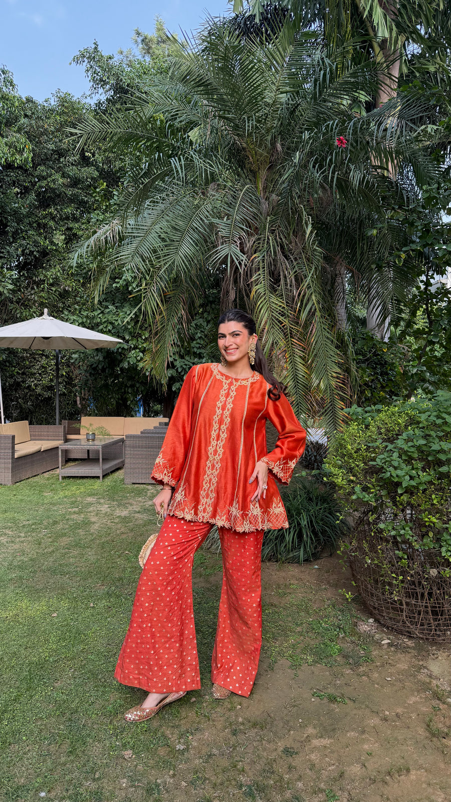 The 'Saffron' Embroidered Lounge Set