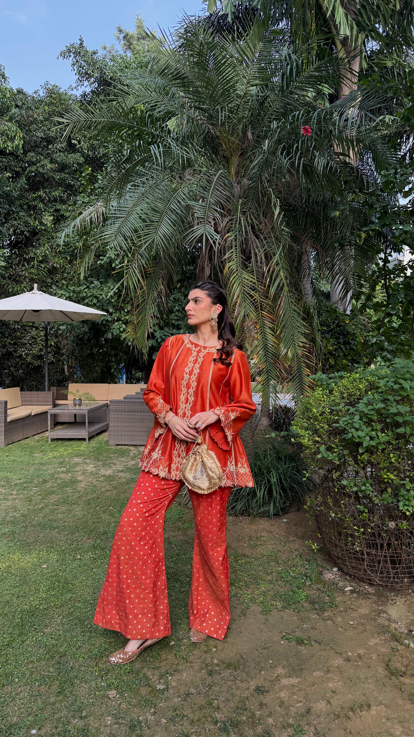 The 'Saffron' Embroidered Lounge Set