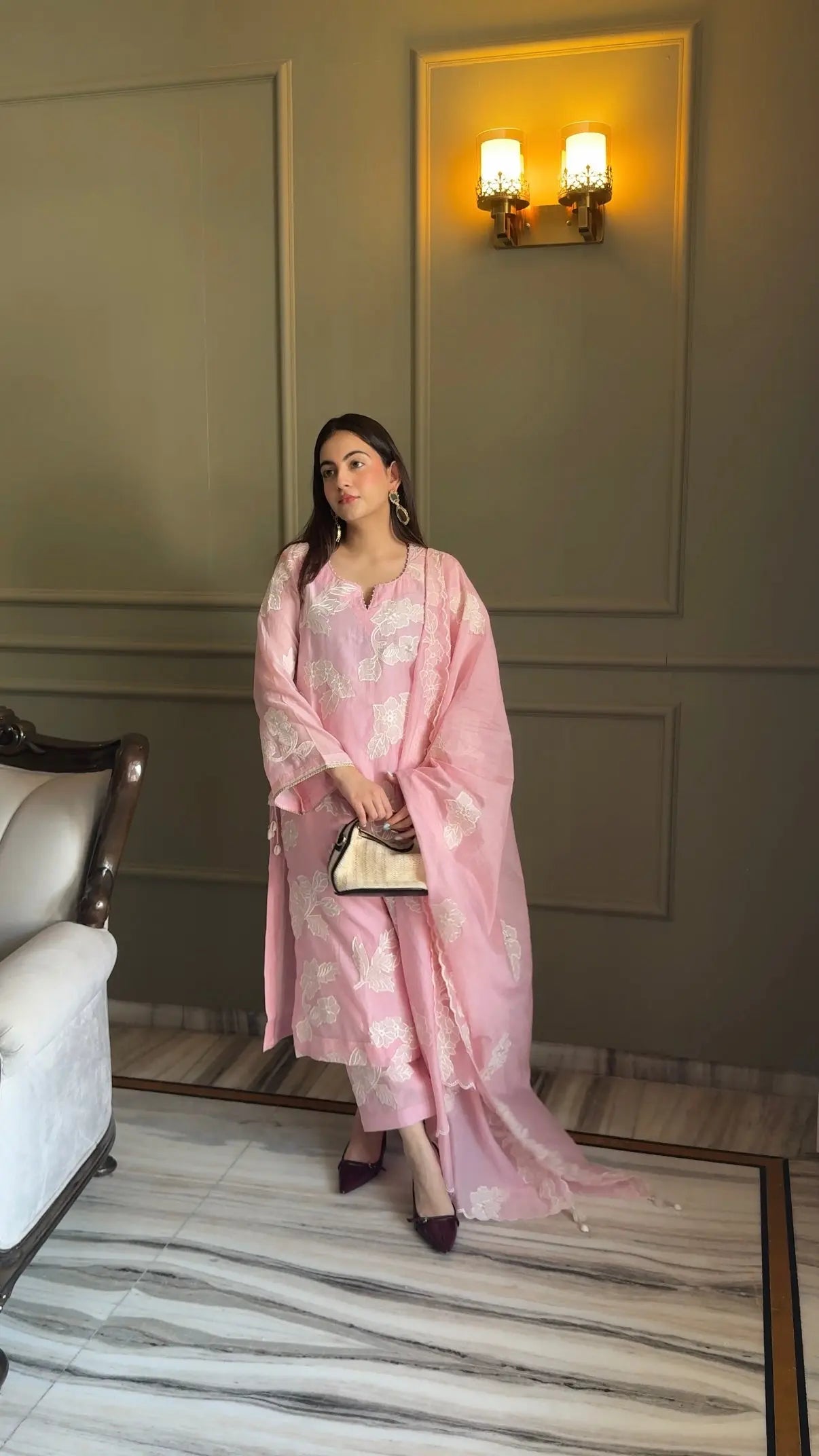 Blush Mul Chanderi Set