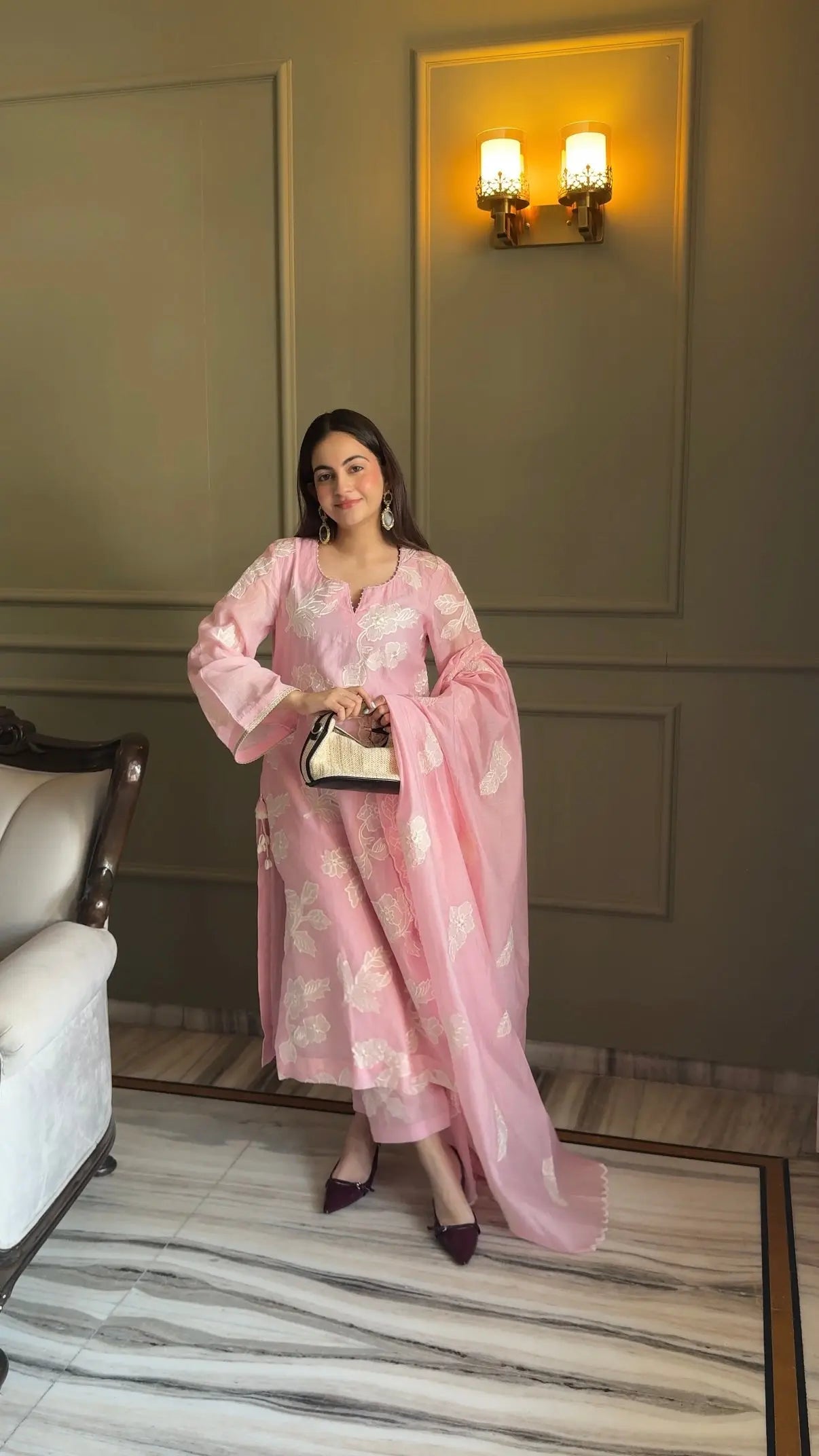 Blush Mul Chanderi Set
