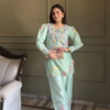 Mint Gardenia Embroidered Set