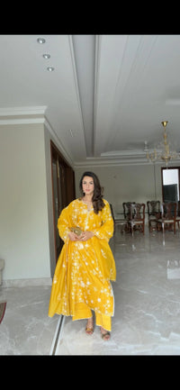 Sunlit Yellow Floral Embroidered 3-Piece Kurta Set