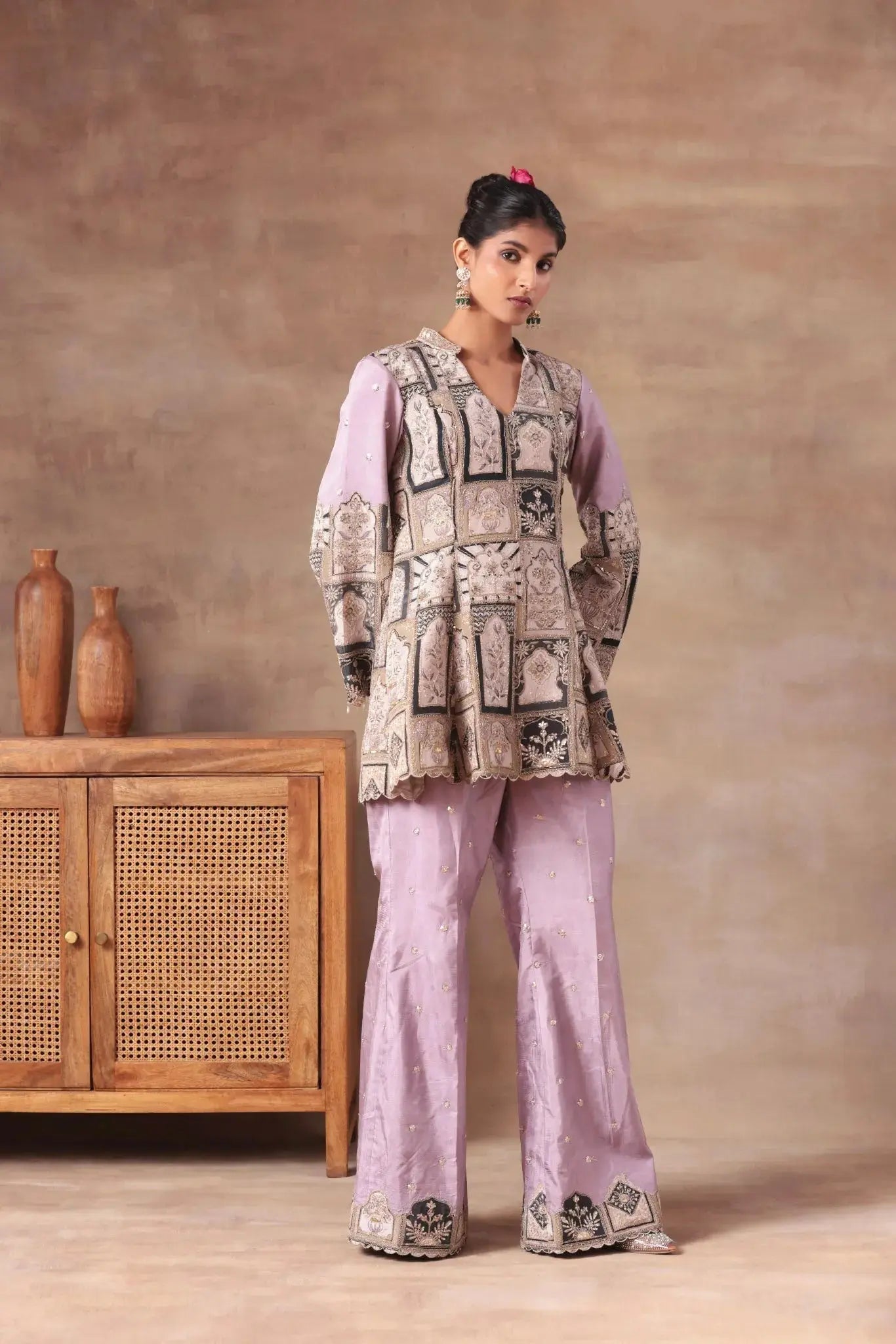 Lavender Heritage Peplum Co-ord - Arzoo Essentials